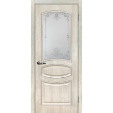 Дверь МариаМ Сиена-5 Дуб седой стекло контур серебро