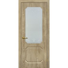 Дверь МариаМ Сиена-4 Дуб песочный стекло контур серебро