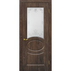 Дверь МариаМ Сиена-1 Дуб корица стекло контур серебро