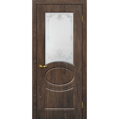 Межкомнатная Дверь МариаМ Сиена-1 Дуб корица стекло контур серебро