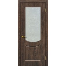 Дверь МариаМ Сиена-3 Дуб корица стекло контур серебро