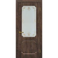 Дверь МариаМ Сиена-4 Дуб корица стекло контур золото