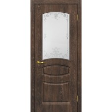 Дверь МариаМ Сиена-5 Дуб корица стекло контур серебро