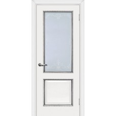 Дверь МариаМ Мурано-1 Белый патина серебро стекло контурный полимер серебро