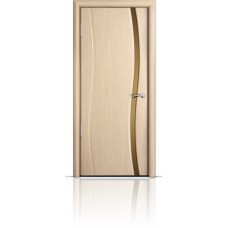 Дверь Мильяна Омега Беленый дуб триплекс узкий бронзовый