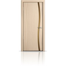 Дверь Мильяна Омега-1 Беленый дуб триплекс узкий бронзовый
