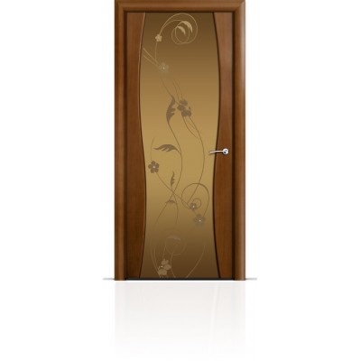 Межкомнатная Дверь Мильяна Омега-1 Анегри триплекс бронзовый Фиалка