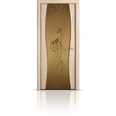 Дверь Мильяна Омега-1 Беленый дуб триплекс бронзовый Нежность