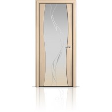 Дверь Мильяна Омега-1 Беленый дуб триплекс белый Иллюзия
