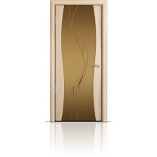 Дверь Мильяна Омега-1 Беленый дуб триплекс бронзовый Иллюзия