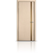 Дверь Мильяна Омега-2 Беленый дуб триплекс узкий бронзовый
