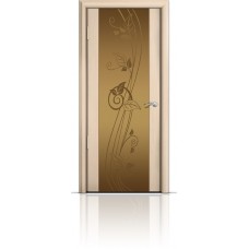 Дверь Мильяна Омега-2 Беленый дуб триплекс бронзовый Нежность