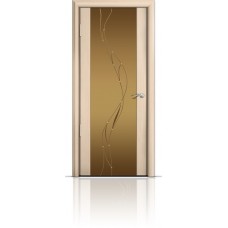 Дверь Мильяна Омега-2 Беленый дуб триплекс бронзовый Иллюзия