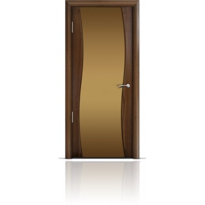 Межкомнатная Дверь Мильяна Омега Американский орех триплекс бронзовый