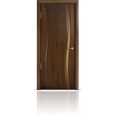 Дверь Мильяна Омега Американский орех триплекс узкий бронзовый