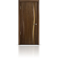 Дверь Мильяна Омега-1 Американский орех триплекс узкий бронзовый