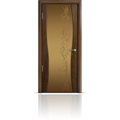 Межкомнатная Дверь Мильяна Омега-1 Американский орех триплекс бронзовый Фантазия