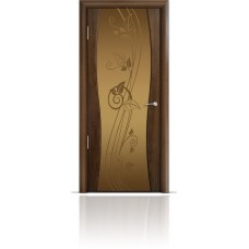 Дверь Мильяна Омега-1 Американский орех триплекс бронзовый Нежность