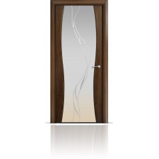 Дверь Мильяна Омега-1 Американский орех триплекс белый Иллюзия