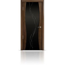 Дверь Мильяна Омега-1 Американский орех триплекс черный Иллюзия