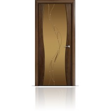 Дверь Мильяна Омега-1 Американский орех триплекс бронзовый Иллюзия