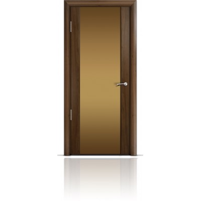 Межкомнатная Дверь Мильяна Омега-2 Американский орех триплекс бронзовый