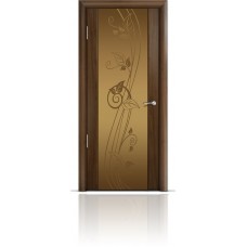 Дверь Мильяна Омега-2 Американский орех триплекс бронзовый Нежность