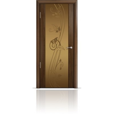 Межкомнатная Дверь Мильяна Омега-2 Американский орех триплекс бронзовый Нежность