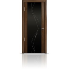 Дверь Мильяна Омега-2 Американский орех триплекс черный Иллюзия