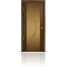 Дверь Мильяна Омега-2 Американский орех триплекс бронзовый Иллюзия