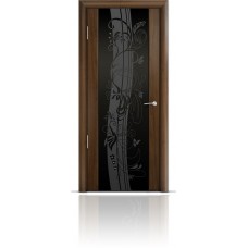 Дверь Мильяна Омега-2 Американский орех триплекс черный Мотив