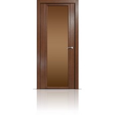 Дверь Мильяна Qdo-X Дуб палисандр стекло бронзовое
