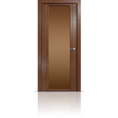 Межкомнатная Дверь Мильяна Qdo-X Дуб палисандр стекло бронзовое