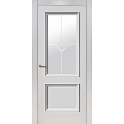 Межкомнатная Дверь Порта Белла модель Прованс-2 FL цвет Ясень Белый стекло Ромб