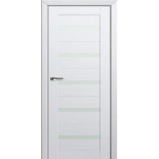 Дверь Порта Белла модель Модерн эко шпон цвет Эмаль белая стекло сатинат