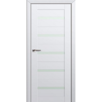Межкомнатная Дверь Порта Белла модель Модерн эко шпон цвет Эмаль белая стекло сатинат
