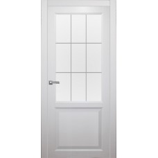 Дверь Порта Белла модель Белла эко шпон цвет Эмаль белая стекло решетка