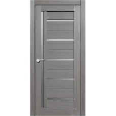 Дверь Порта Белла модель Дана эко шпон цвет Амарант серый стекло сатинат