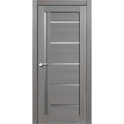 Межкомнатная Дверь Порта Белла модель Дана эко шпон цвет Амарант серый стекло сатинат