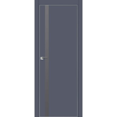 Межкомнатная Дверь Экошпон 6е Антрацит кромка AL серебряный лак