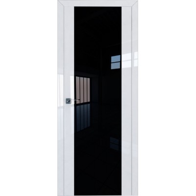Межкомнатная Дверь Экошпон 8L Белый люкс Черный триплекс