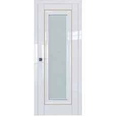 Дверь Экошпон 24L Белый люкс молдинг золото мателюкс фацет