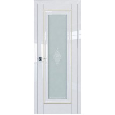 Дверь Экошпон 24L Белый люкс молдинг золото мателюкс кристалл