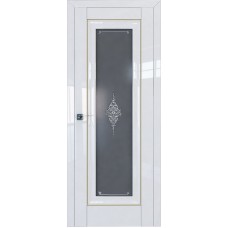 Дверь Экошпон 24L Белый люкс молдинг золото графит кристалл