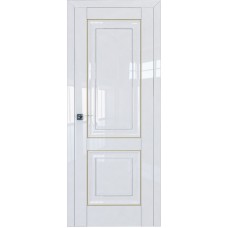 Дверь Экошпон 27L Белый люкс молдинг золото