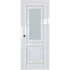 Дверь Экошпон 28L Белый люкс молдинг золото мателюкс