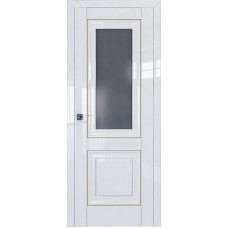 Дверь Экошпон 28L Белый люкс молдинг золото графит
