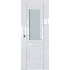 Дверь Экошпон 28L Белый люкс молдинг золото мателюкс фацет