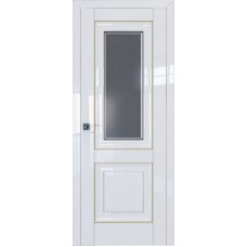 Дверь Профильдорс 28L Белый люкс молдинг золото графит фацет