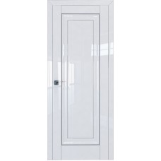 Дверь Экошпон 23L Белый люкс молдинг серебро